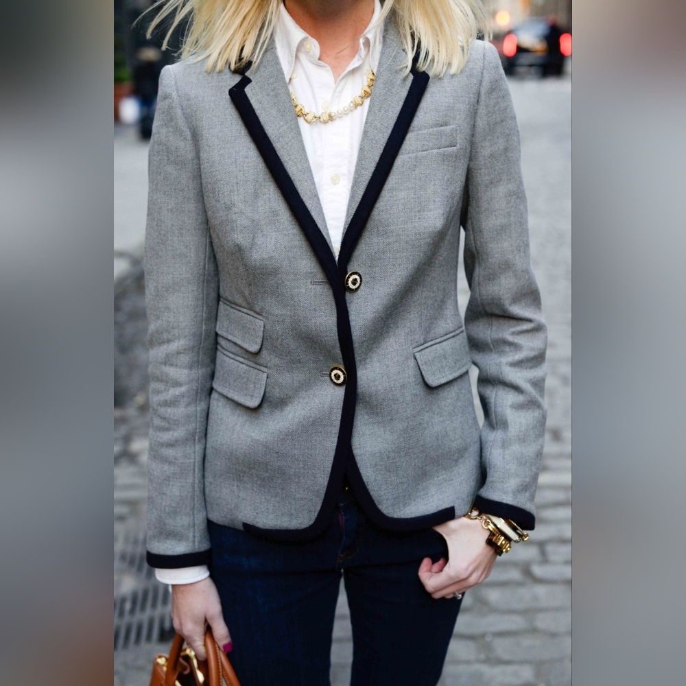 J Crew | Jacket | Women Schoolboy Blazer Wool Gray Size 0